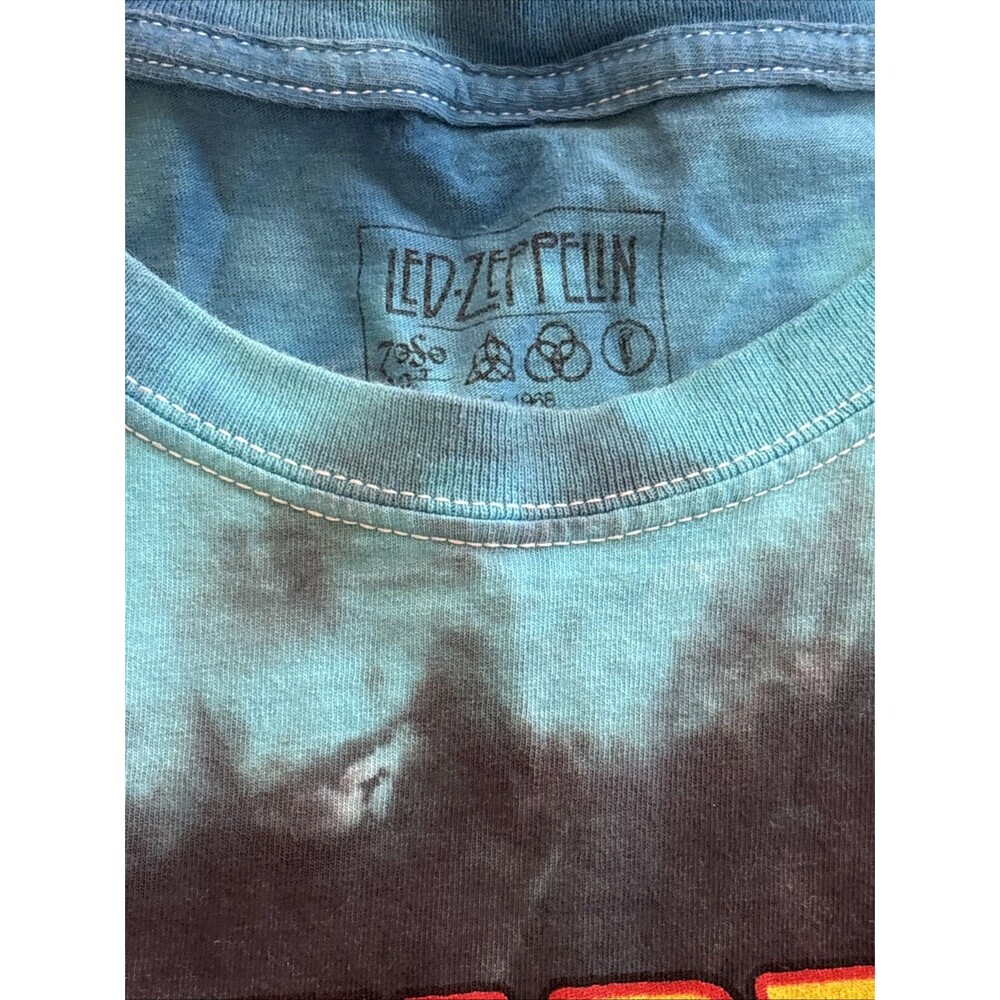 Led Zeppelin Tie Dye T-Shirt US Tour 1975 Graphic Band Tee Rainbow Dye Size L - Picture 5 of 7